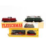 FLEISCHMANN Loks 1336, 1382 und 1350, Spur H0, 1336: E-Lok E 44 der DB, BN E44 056, grünes