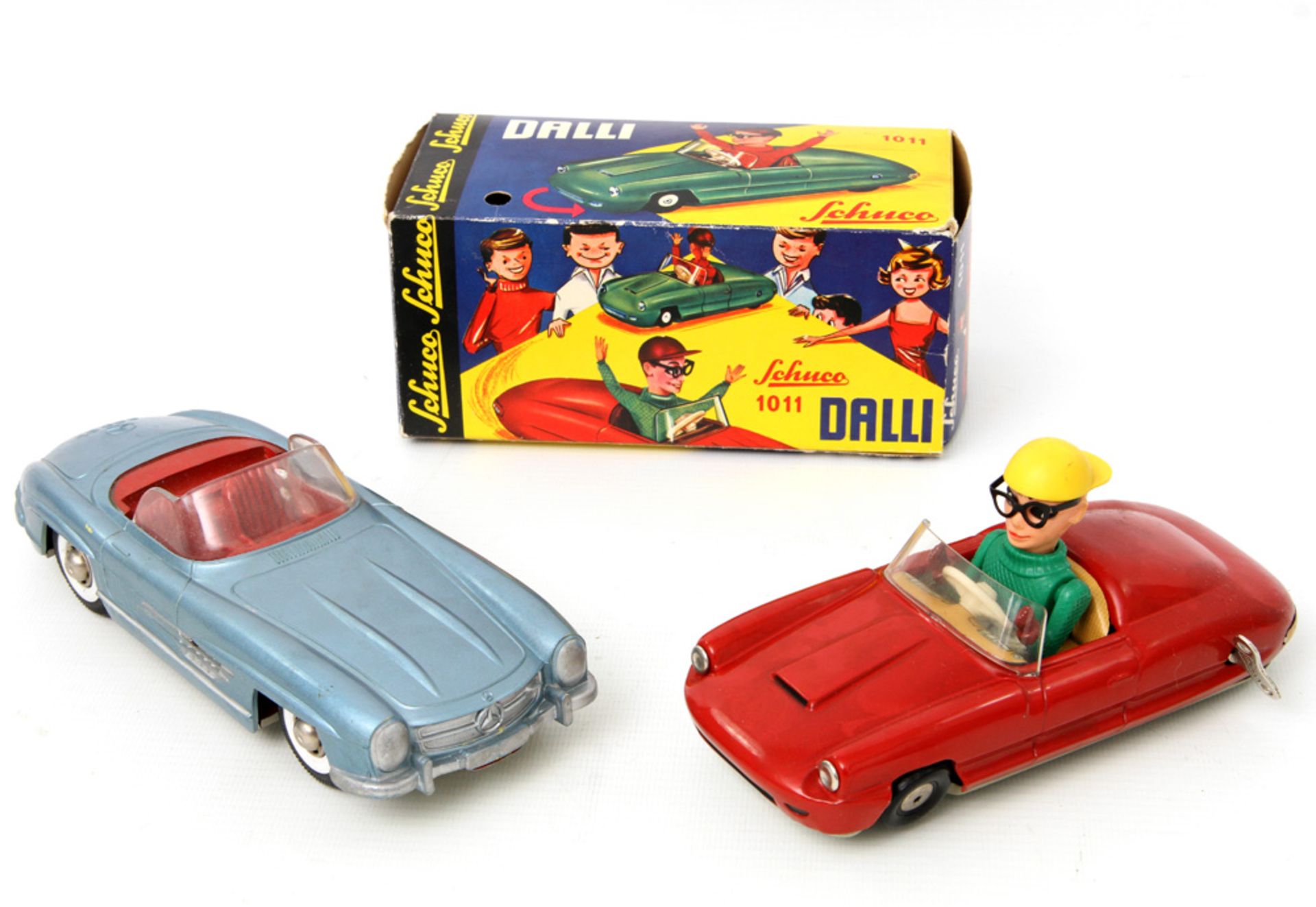 SCHUCO/ ARNOLD zwei Modellautos, Mitte 20.Jh., Schuco "DALLI" 1011 und Arnold Mercedes 300 SL.