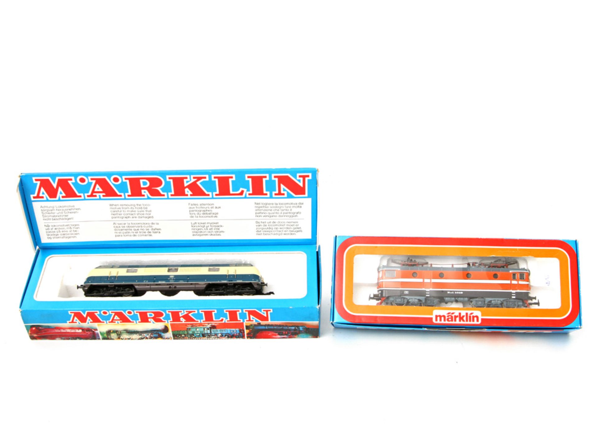 MÄRKLIN Diesellok 3021 und E-Lok 3043, Spur H0, BN 221 118-3 der DB und BN Rc1 1018 der SJ,