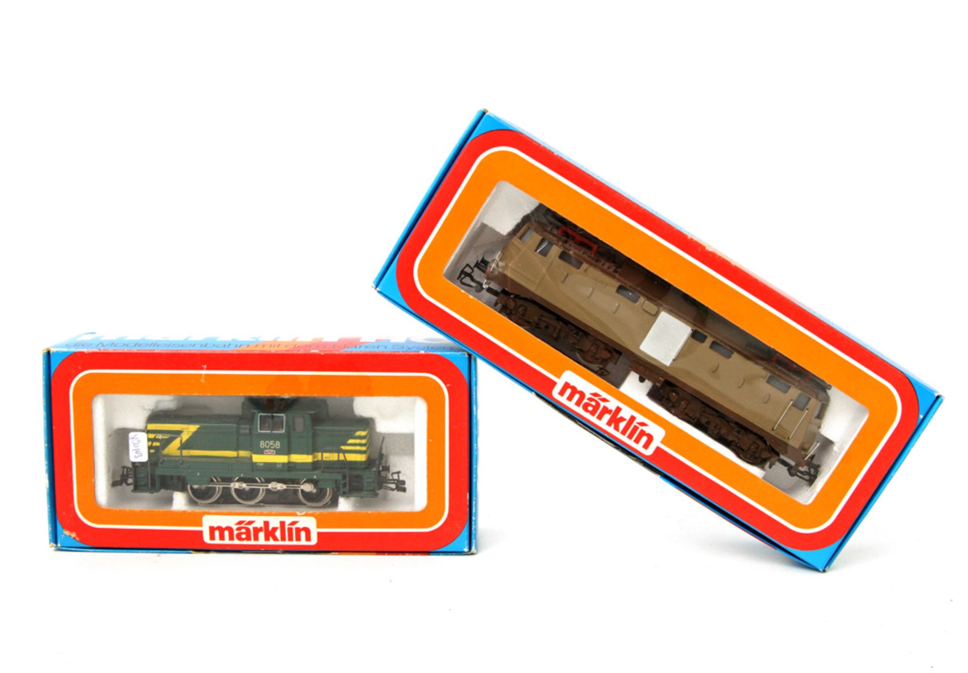 MÄRKLIN Diesellok 3149 und E-Lok 3035, Spur H0, BN 8058 der SNCB und BR E 424 der FS, BN E 424