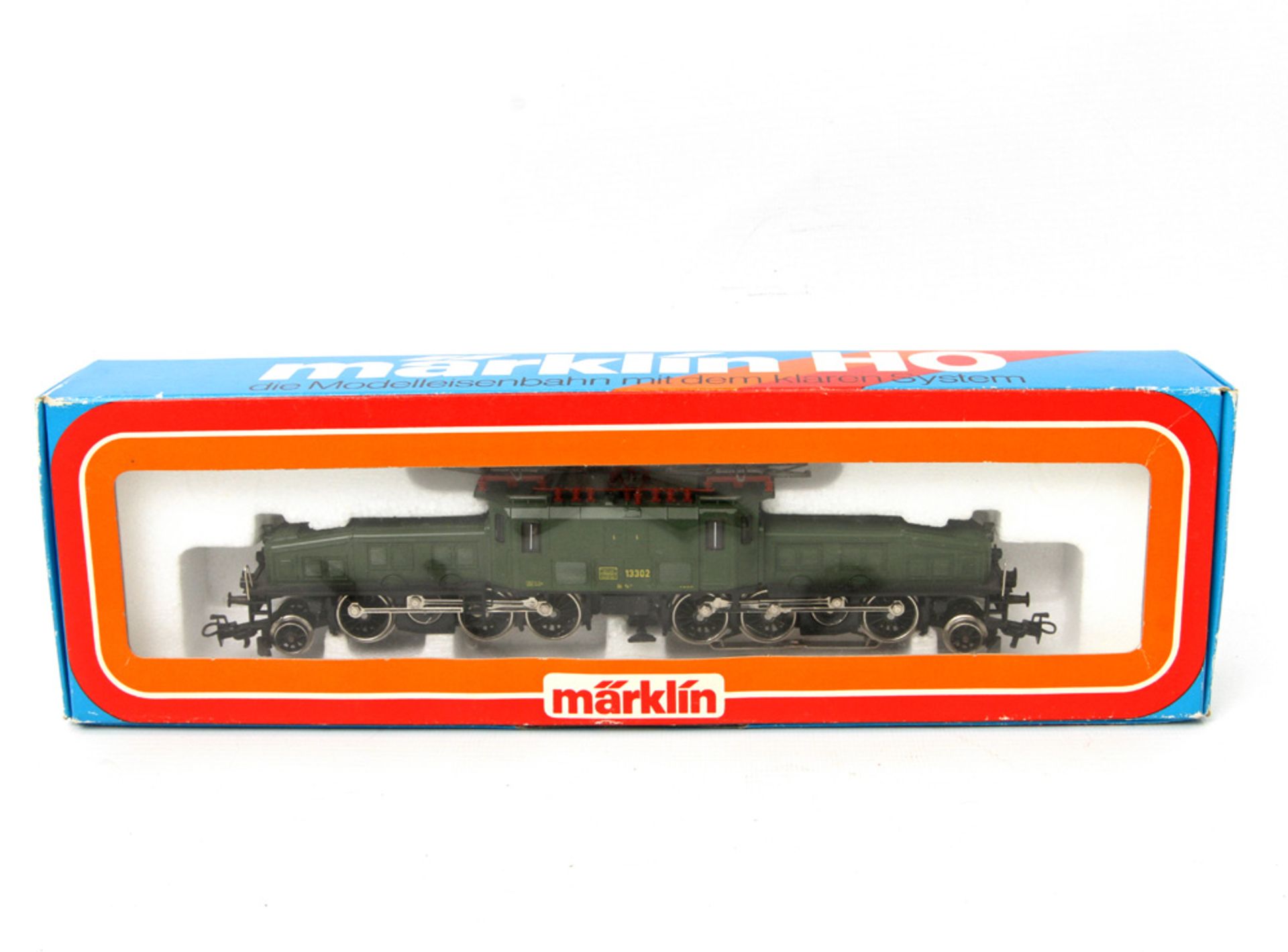 MÄRKLIN E-Lok Schweizer "Krokodil" 3356, Spur H0, E-Lok Be 6/8 der SBB, BN 13302, grünes Gehäuse. Im