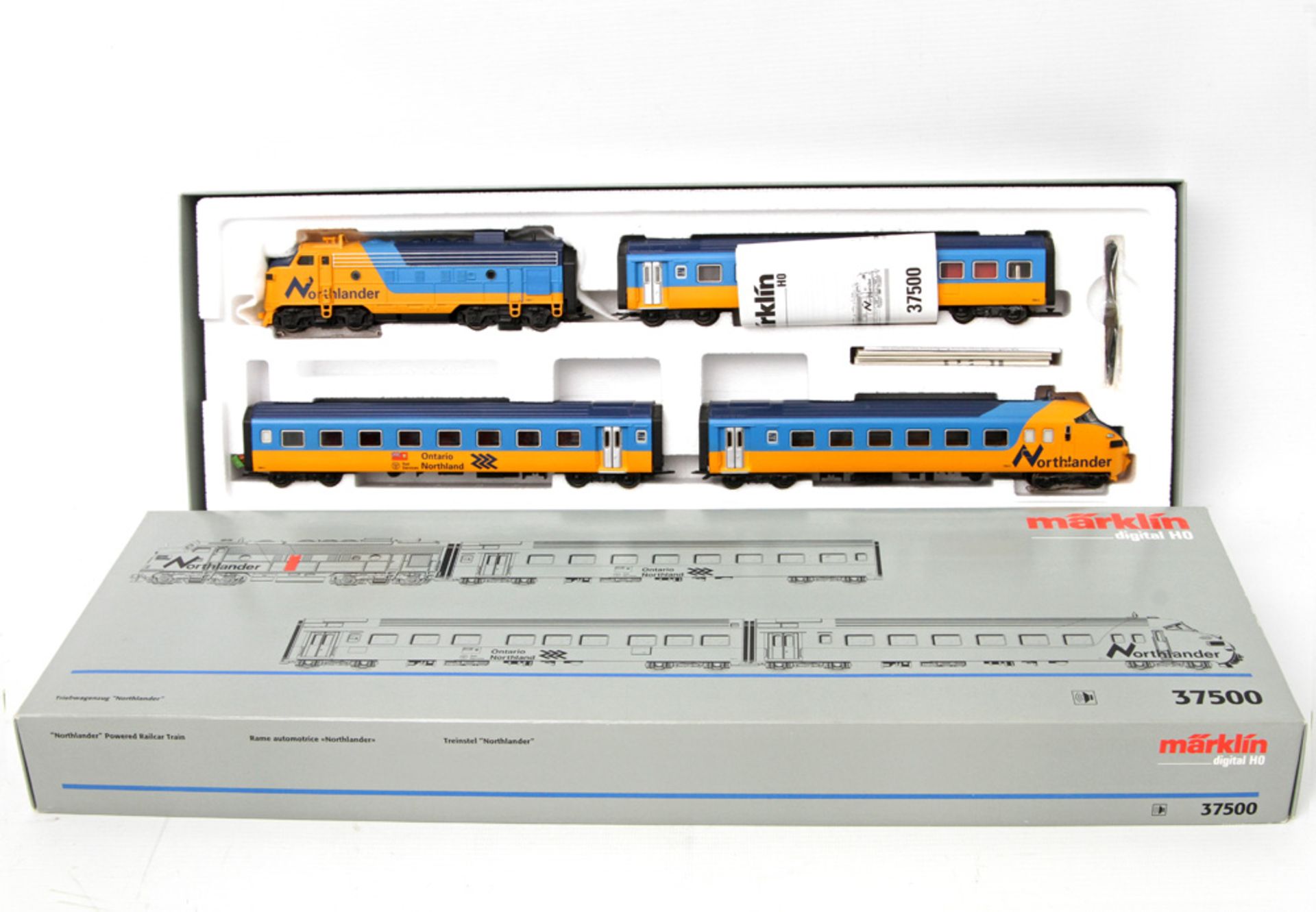 MÄRKLIN Triebwagenzug "Northlander" 37500, Spur H0, vierteiliger Triebwagenzug, blau/gelb,