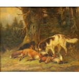 GEBLER, FRIEDRICH OTTO (Dresden 1838-1917 München, Tiermaler), "Die Bewachung der Beute", ein Dackel