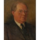 HELMBERGER, ADOLF (1885-1967) Portrait des Stuttgarter Unternehmers Hans Ulrich, 1952, Öl/Lwd., 52,