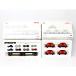 MÄRKLIN zwei Wagen-Sets 47121 und 4514, Spur H0, 4514: 4 rote Silowagen Uc der Westfälischen