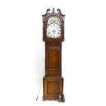 ENGLISCHE STANDUHR England/Stafford, um 1800, bez. "T. PEAR STAFFORD", Mahagoni/Eiche auf