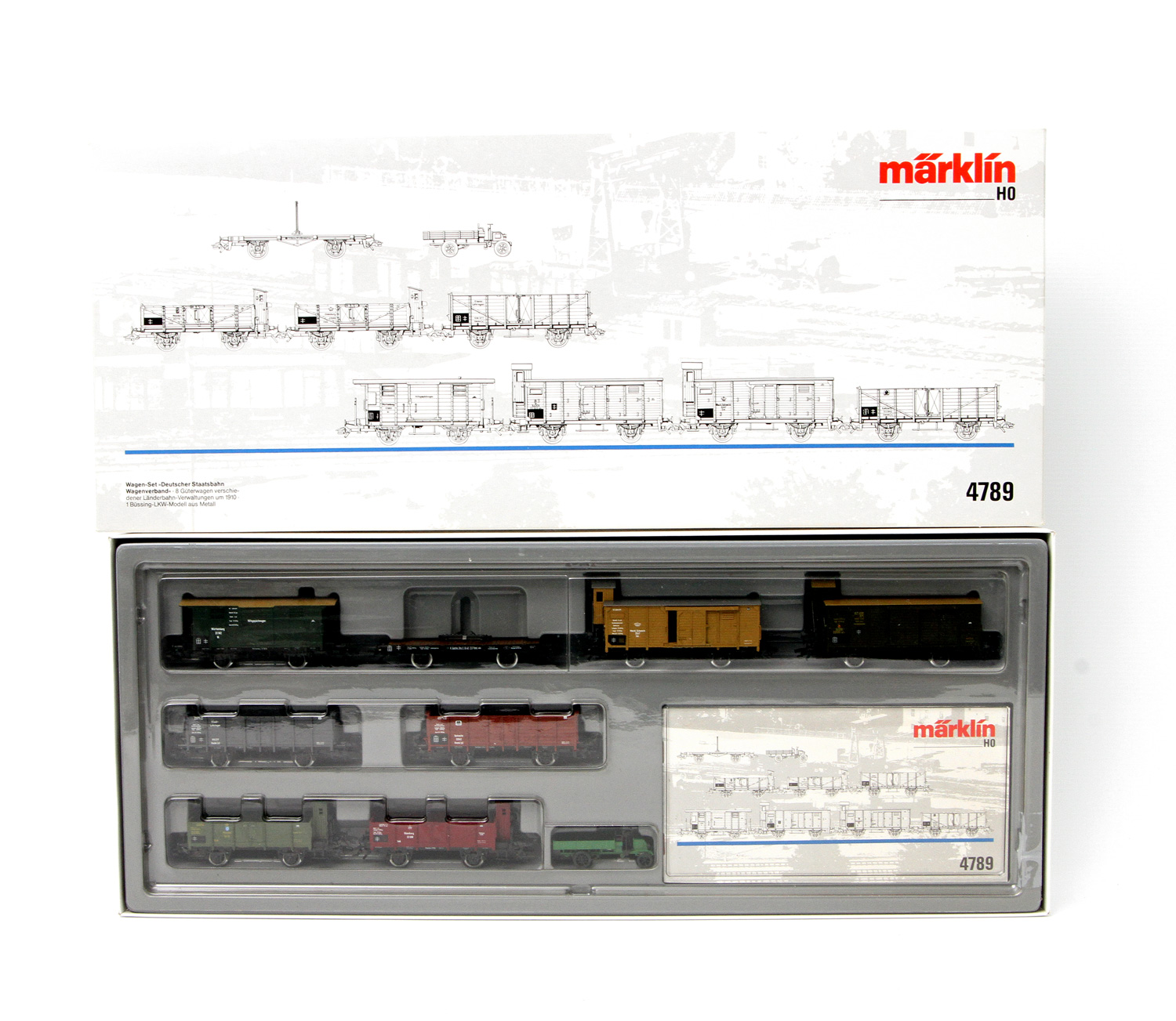 MÄRKLIN Wagen-Set "Deutscher Staatsbahn Wagenverband" 4789, Spur H0, bestehend aus 8 Güterwagen