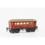 MÄRKLIN Mitropa-Speisewagen 1888 Sp, Spur 0, 1929-1938, Blech, rot, lithogr., 4 Angeltüren,