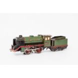 MÄRKLIN Dampflok R 66/12920 mit Tender R 929/0, Spur 0, 1931-33, Blech, 20 Volt, grasgrün/schwarz