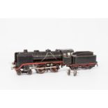 MÄRKLIN Dampflok mit Tender E 66/12920, Spur 0, 1938-1954, Blech, 20 Volt, mattschwarz handlackiert,