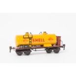 MÄRKLIN Shell-Kesselwagen 1854 S, Spur 0, 1934-1940, Blech, gelb handlack., Bremserhaus, 2