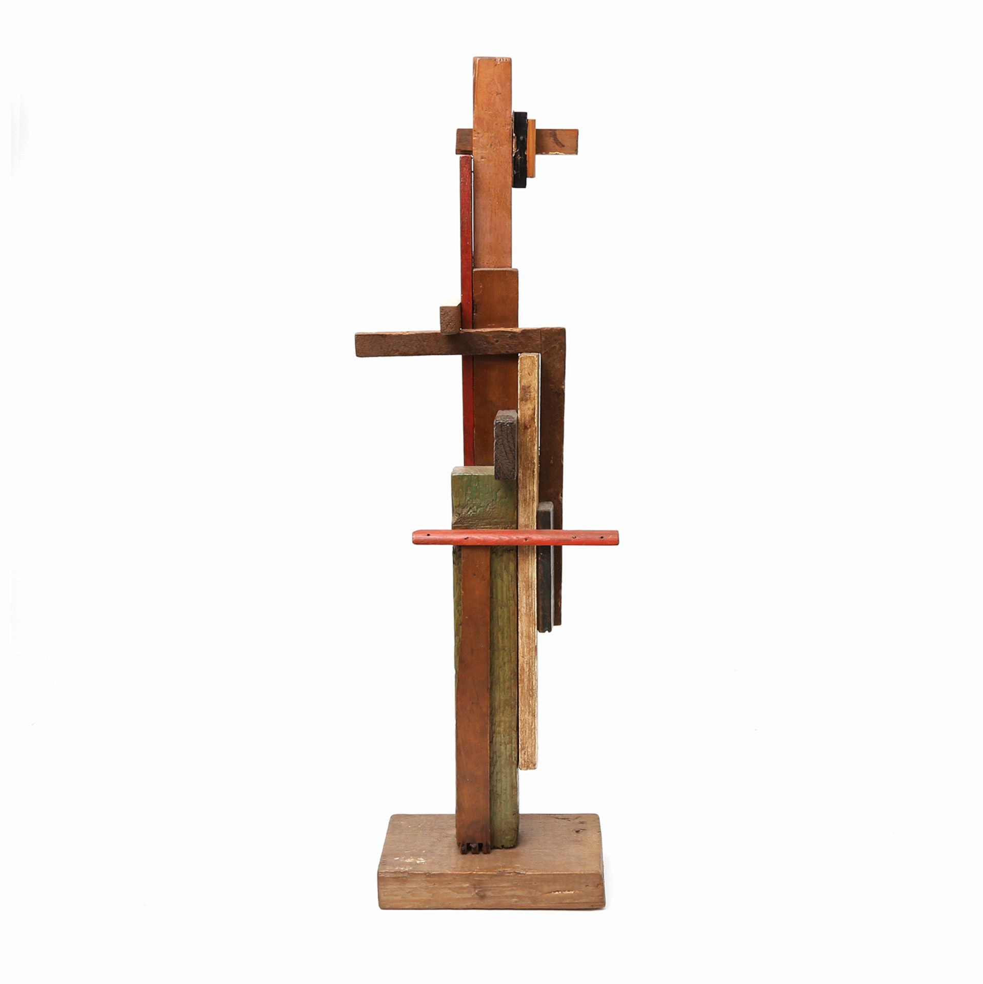 KÜNSTLER 20. Jh., wohl Russland, "SUPREMATISTISCHE Skulptur", Figur aus verschiedenen, farbig