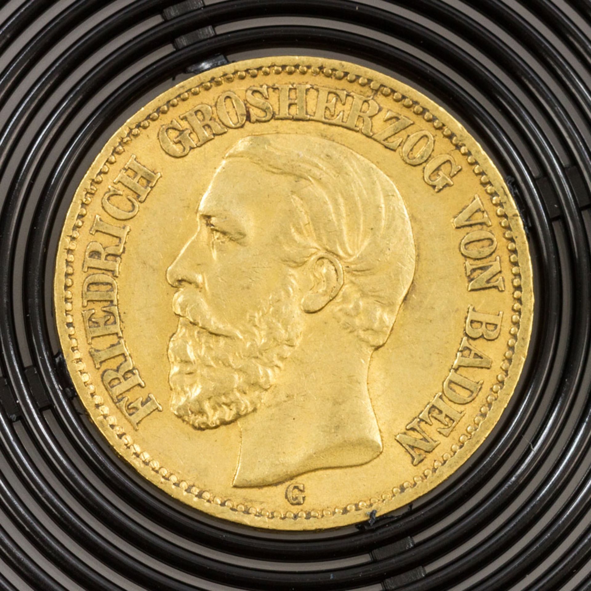 Baden/GOLD - 20 Mark 1894 G, Friedrich I., ca. 7,16 g fein, ss
