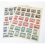 Werbemarken 1933 zur Briefmarken- Ausstellung Aschersleben, verklebt auf 4 DIN A4 Seiten, bitte