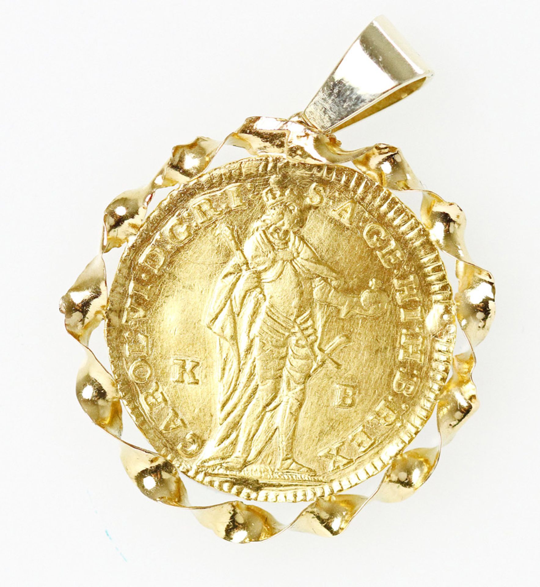 Ungarn/GOLD - 1 Dukat 1740/ KB, Karl VI., s., gebogen und berieben, als Anhänger gefasst, 3,45g GOLD