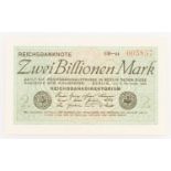 Dt. Banknoten ab 1871 - 2 Billionen Mark, Reichsbanknote 5.11.1923, Ro.131d, I- -