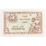 Dt. Banknoten ab 1945 - 5 DM 1948, Serie 1948, B, Ro.236a, III -