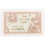 Dt. Banknoten ab 1945 - 5 DM 1948, Serie 1948, B, Ro. 236a, II/III -