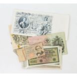 Konvolut deutscher, russischer, italienischer und ungarischer Banknoten, 20.Jh. - [...]