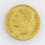 Frankreich/Gold - 40 Francs 1811/A, Kaiser Napoleon, ss, Kratzer, berieben.