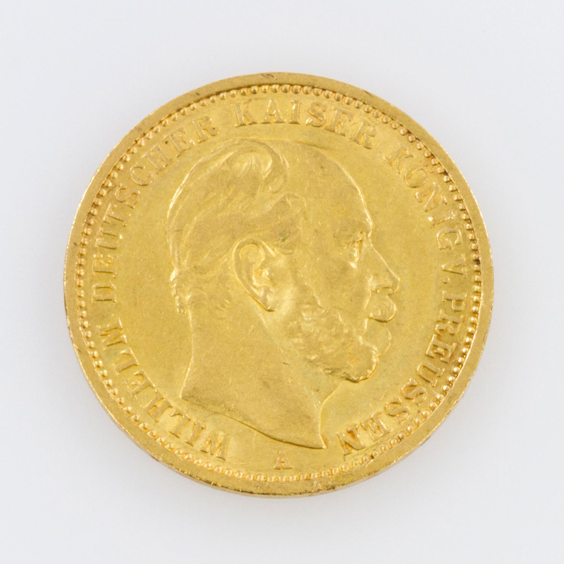 Preussen/GOLD - 20 Mark 1879 A, Wilhelm I., ca. 7,16 g fein, ss