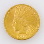 USA/Gold - 10 Dollars 1910, Indian Head, ss., 15,04g Gold fein.