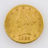USA/GOLD - 10 Dollar 1882 Liberty Head, ca. 15 g fein, ss