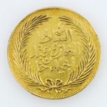 Tunesien (Tunis)/Gold - 100 Riyal (Piaster) 1859, Abdul Medschid, mit Namenszug Muhammad as-Sediq