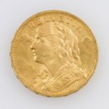 Schiwez/GOLD - 20 Franken 1897/B, Vreneli, ss-vz., 5,8g GOLD fein.