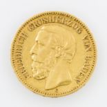 Deutsches Reich / Baden - 20 Mark 1872/G, Friedrich Großherzog von Baden, 7,16 g GOLD fein, ss.