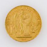 Frankreich/GOLD - 20 Francs 1897 A, stehender Engel, ca. 5,8 g fein, ss