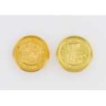 GOLD - 2 Mini-Medaillen zu je 1/20 Unze, 3,11 g fein, Olympische Spiele 1992 und Porträt Ludwig II.,