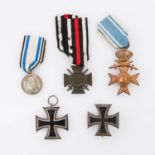 5 Auszeichnungen, darunter EK 1. Klasse und 2. Klasse 1914, Bayern Militärverdienstkreuz 3. Klasse