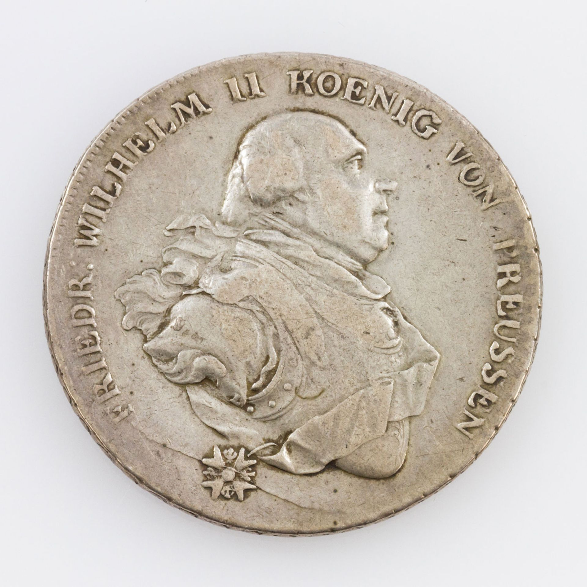 Brandenburg-Preussen - Konventionstaler 1794, Av: Geharnischte Büste des Königs Friedrich Wilhelm