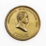 Württemberg - Friedrich 1797-1816, einseitige, hohl geprägte Goldbronze-Medaille o. J. (Messing), v.