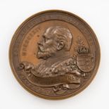 Württemberg - Große Bronzemedaille König Karl (1864-1891) auf seinen Tod am 6.10.1891 von Wilhelm