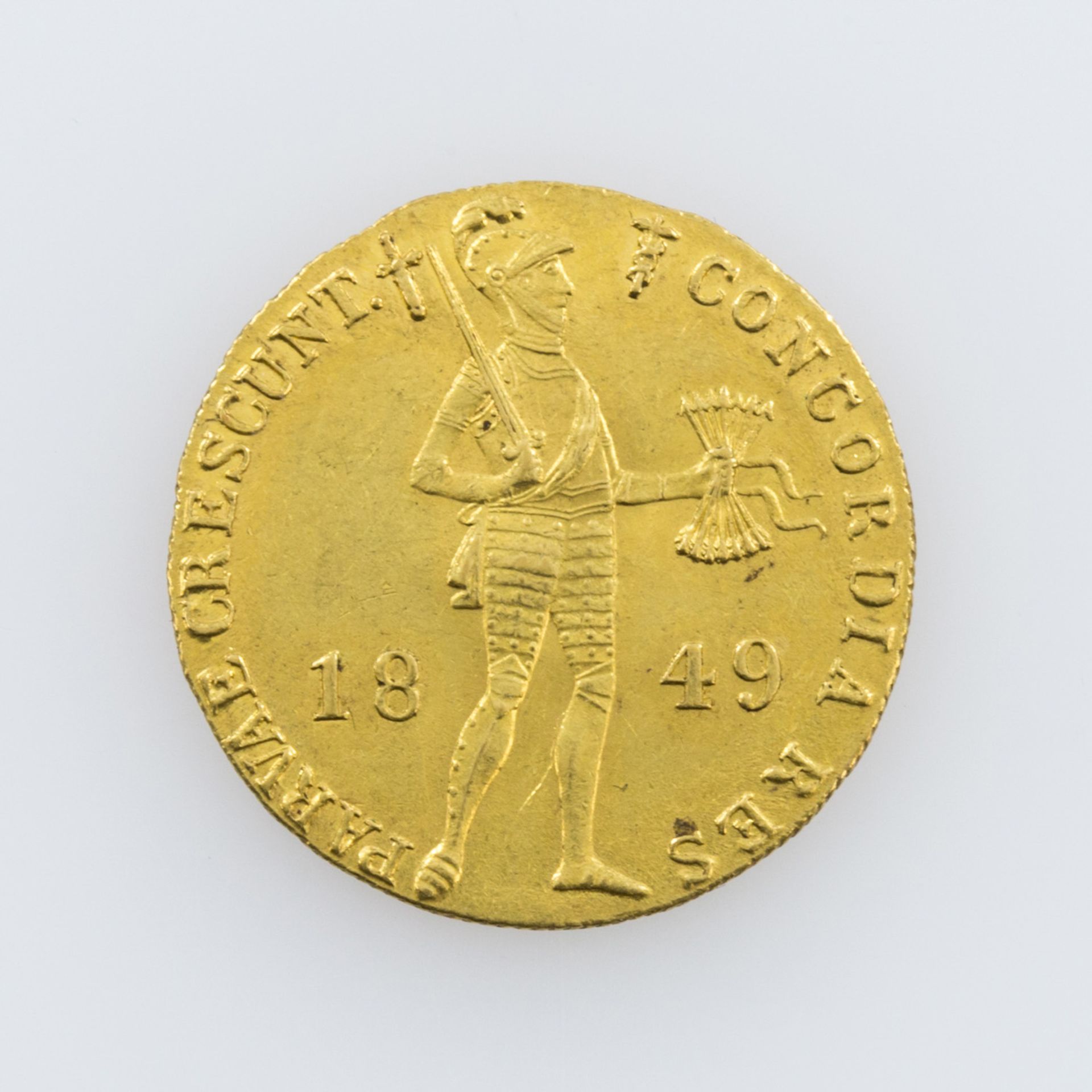 Niederlande, Königreich/GOLD - Wilhelm III., 1849-1890, 1 Ducat 1849, Gold 3,48 g. Friedberg 344,