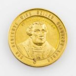 Württemberg/ Lauffen - vergoldete Bronzemedaille, Schlacht bei Lauffen 1884, 350 Jahre, avers
