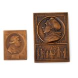 2 Bronzeplaketten religiöser Thematik, Anfang 20.Jh. - 1 x Einseitige Bronzeplakette 1921 - Auf