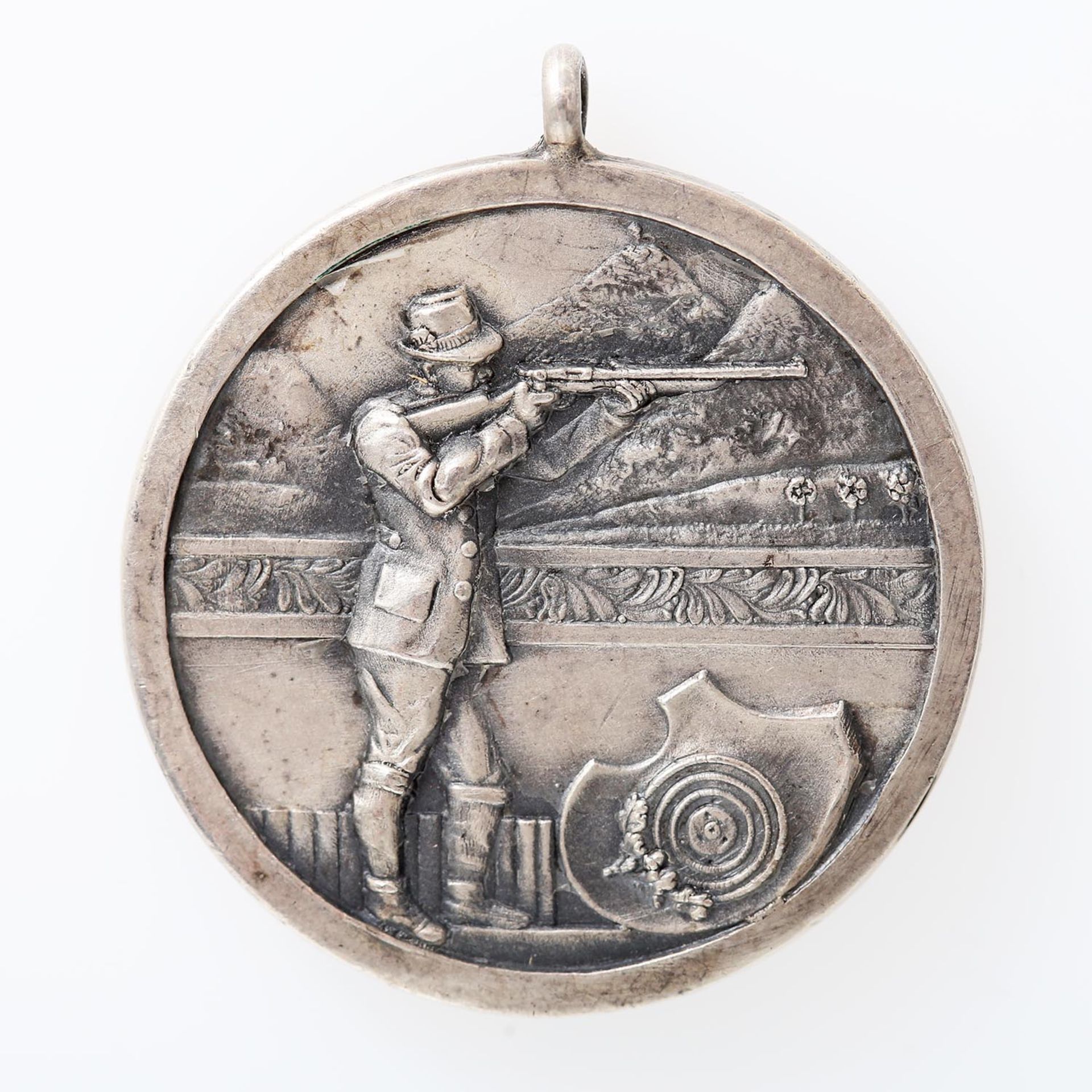Schützenmedaille Böblingen - Tragbare Silbermedaille 1929, mattiert, auf das Bahnschutz-