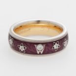 WELLENDORFF Damenring "Aubergine" besetzt mit elf Diam.- Brillanten zus. ca. 0,08 ct, WEIß/ VVS. WG/