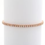 Tennisarmband ausgefasst mit 66 Diam.-Brillanten zus. ca. 3.3 ct, TOP TOP LIGHT BROWN - LIGHT BROWN,