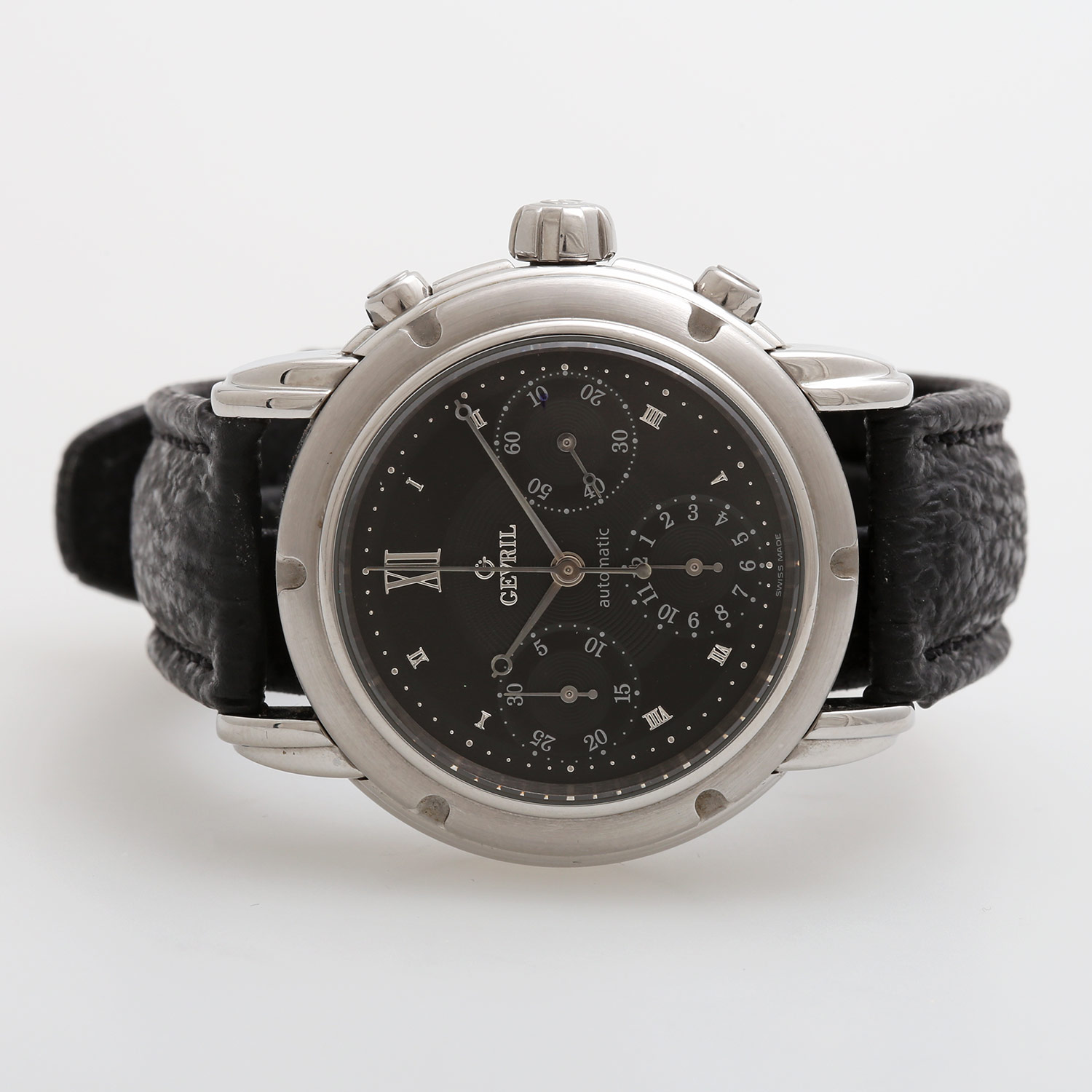 GEVRIL Herrenuhr Chronograph, ca. 1990er Jahre, Edelstahl. Automatic-Werk (Basis ETA 2824-2).