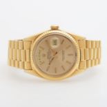 ROLEX Herrenuhr "Oyster Perpetual Day-Date", ca. 1970er Jahre, Gelbgold 18K. Automatic-Werk. Ref.: