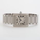 CARTIER Damenuhr "Tank Francaise", Edelstahl. Automatic-Werk. Ref. 2302. Serien-Nr.: 797473CD.