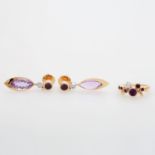 WEMPE by Kim Schmuckset "Blu Intermezzo" bestehend aus Ring u. Ohrsteckern besetzt m. Amethysten