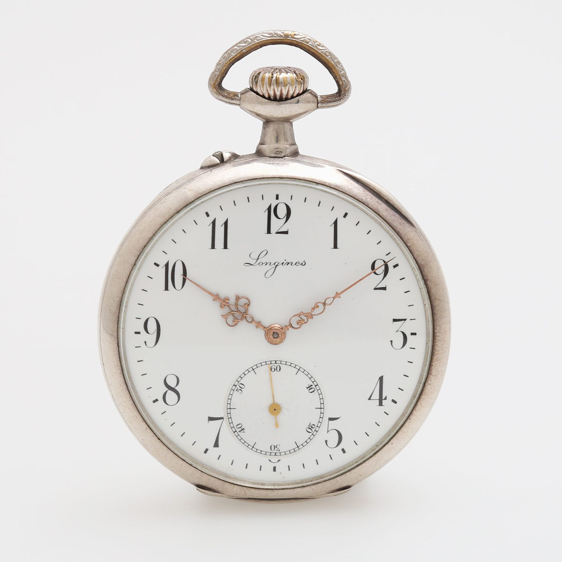 LONGINES Taschenuhr, Lepine, um 1900/10, Gehäuse Silber 800 (auch Staubdeckel). [...]