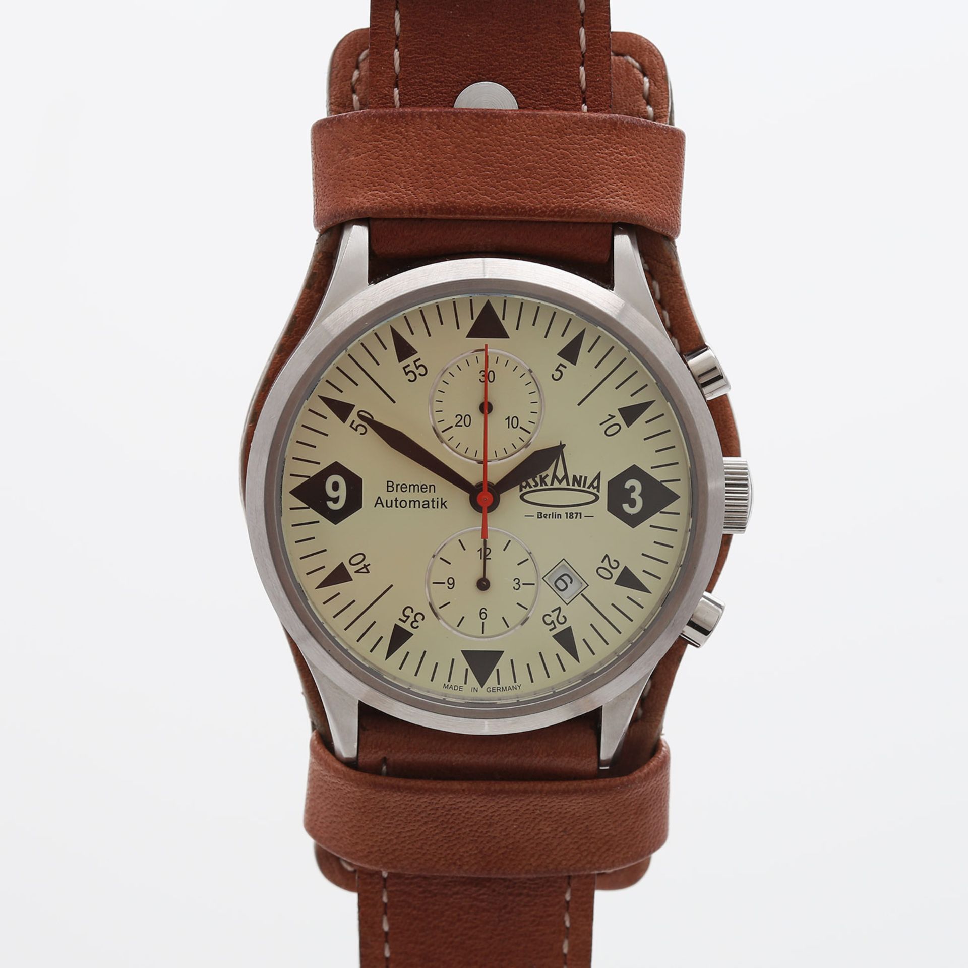 ASKANIA "Bremen Chronograph" Herrenuhr, Ref. BRE72X. Edelstahl. Automatic-Werk, Cal. ETA 7750.