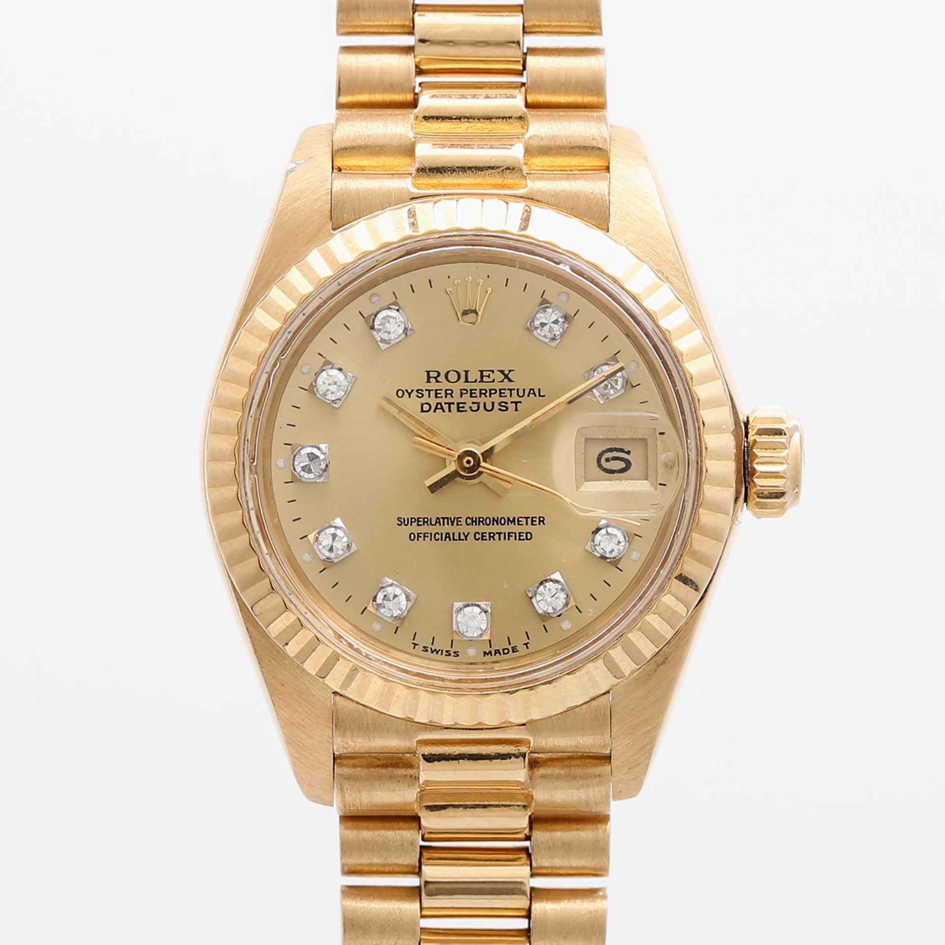 ROLEX Oyster Perpetual Datejust, Ref. 6917, Baujahr ca. 1982/83. GG 18K. Automatic-Werk. Zifferblatt