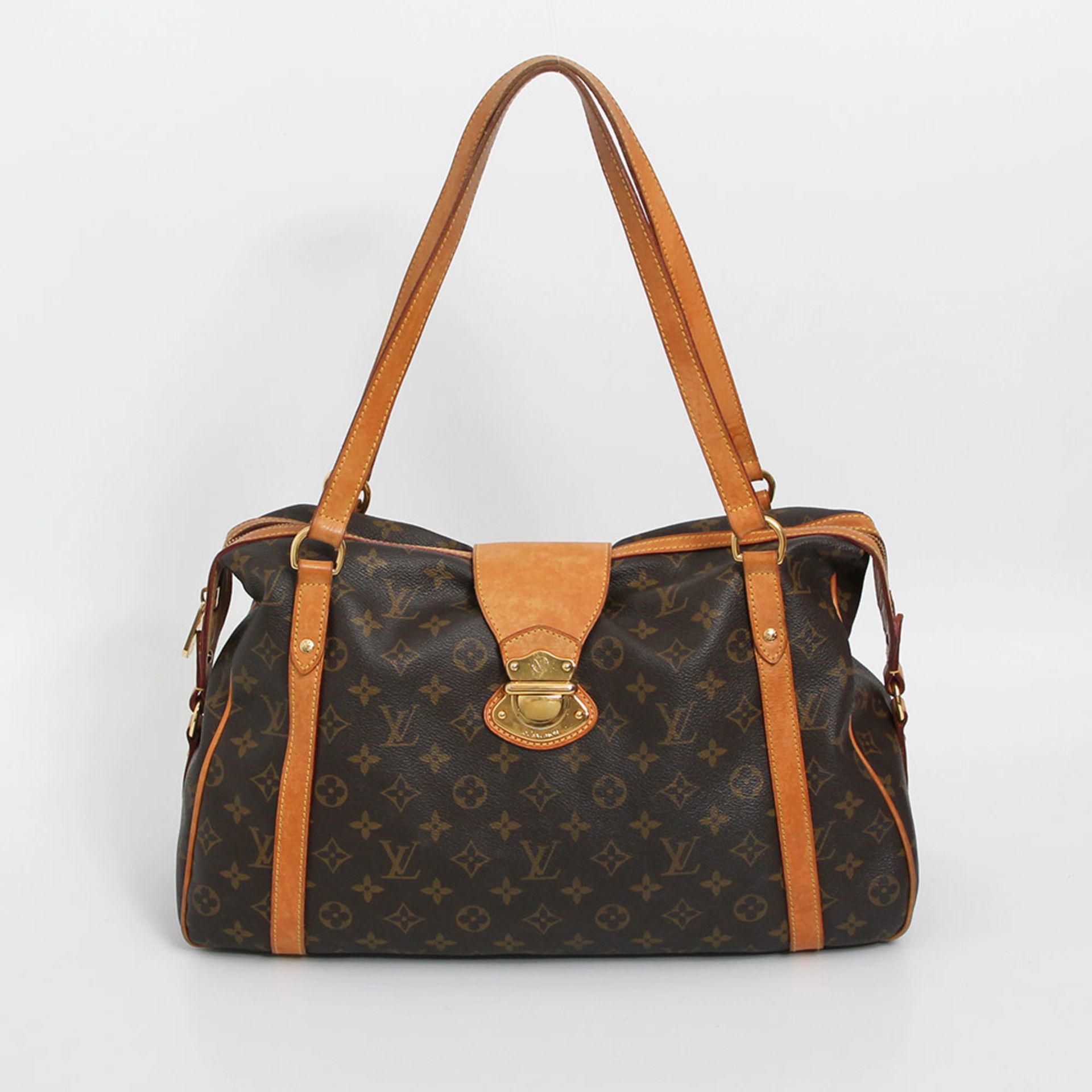 LOUIS VUITTON schicke Schultertasche "STRESA GM", Koll 2009. Letzter LP.: 995,-. Monogram Canvas